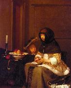 Gerard Ter Borch Woman Peeling Apples Spain oil painting artist